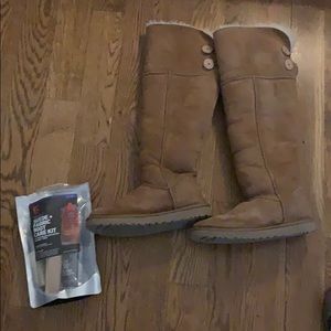Above the knee Uggs and cleaning kit